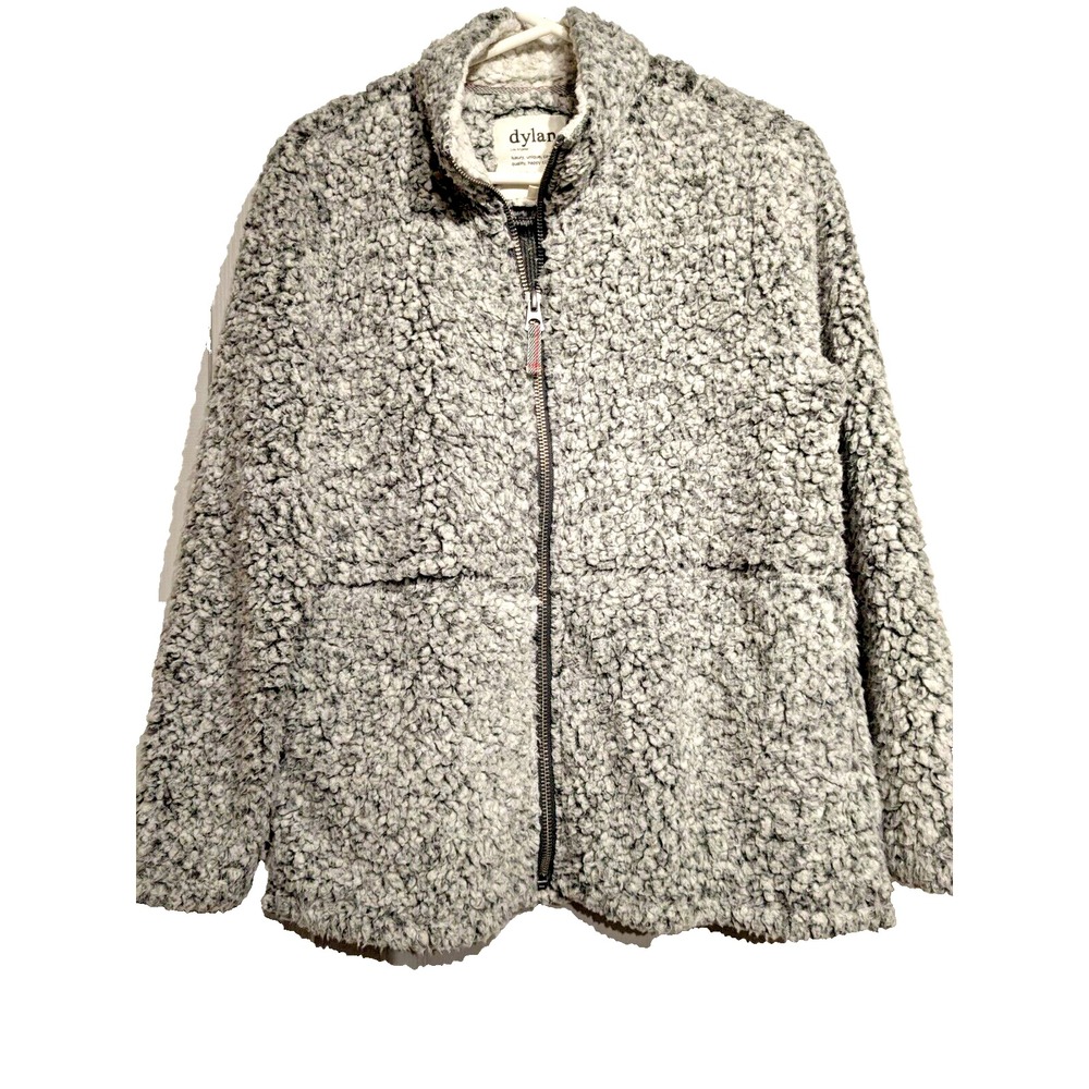 Dylan Los Angeles Womens Sz S Jacket Sherpa Full Zip Fleece Faux Fur Long Sleeve